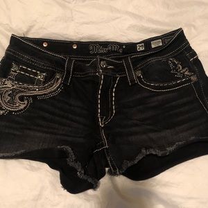 Miss Me Black Sequin Shorts